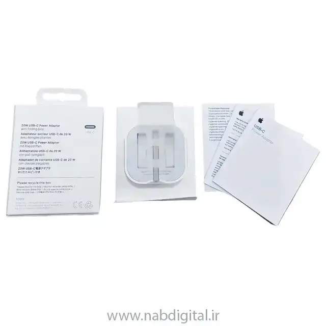 محتویات جعبه شارژر اصلی اپل A2344