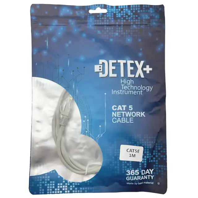 کابل شبکه ۱ متری +Detex مدل CAT5E