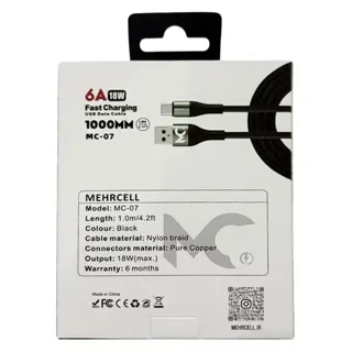 نمای پشت بسته‌بندی کابل شارژ MehrCell MC-07