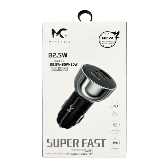 شارژر فندکی 82.5 وات MehrCell MC-20 (2USB-C + USB)