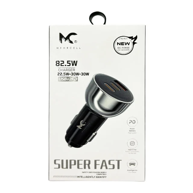 شارژر فندکی 82.5 وات MehrCell MC-20 (2USB-C + USB)