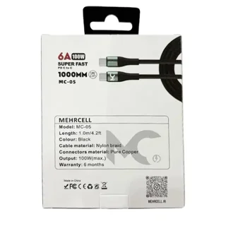 نمای پشت بسته‌بندی کابل شارژ MehrCell MC-05